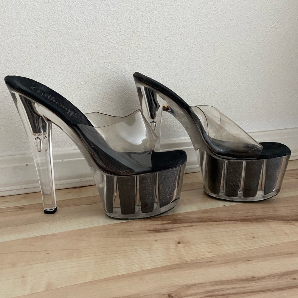 Anthony’s black glitter dancer heels